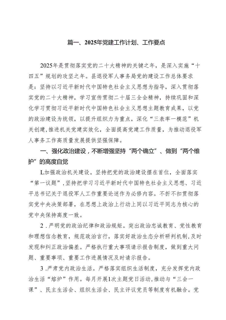 （13篇）2025年党建工作计划、工作要点范文.docx_第2页