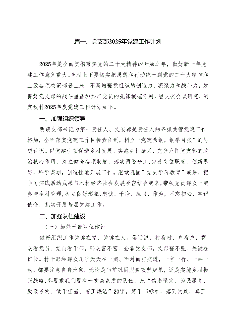 （13篇）党支部2025年党建工作计划汇编.docx_第2页