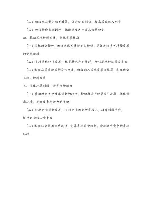 发改局党组书记学习2025年全国两会精神中心组研讨发言材料（心得体会）.docx