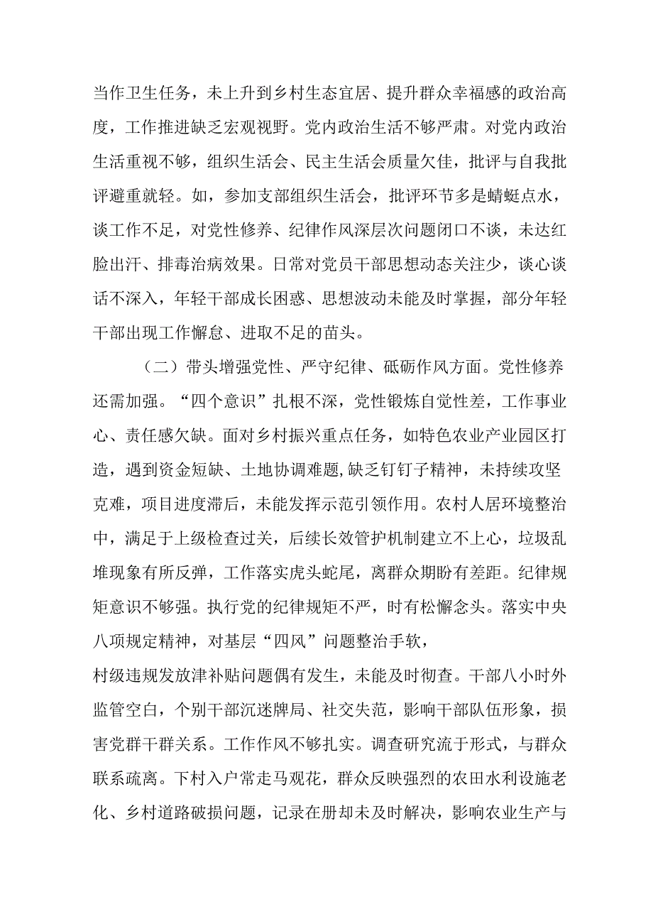 村支书学习2024民主生活专题会发言稿（10份）.docx_第2页