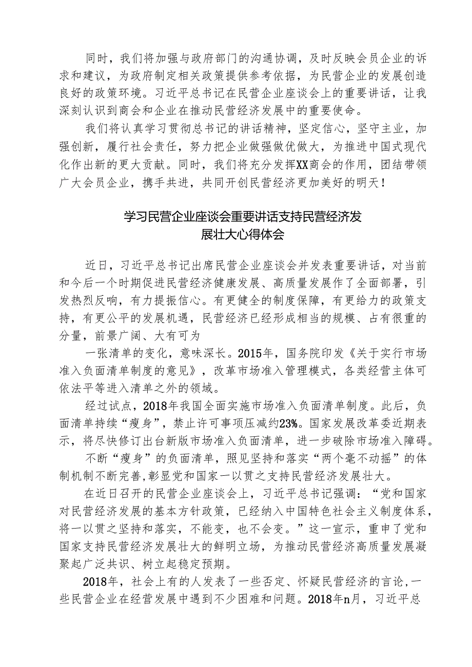 学习2025年民营企业座谈会心得体会【五篇精选】供参考.docx_第3页