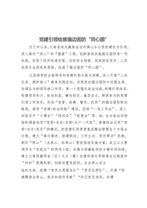 党建引领绘就强边固防“同心圆”.docx