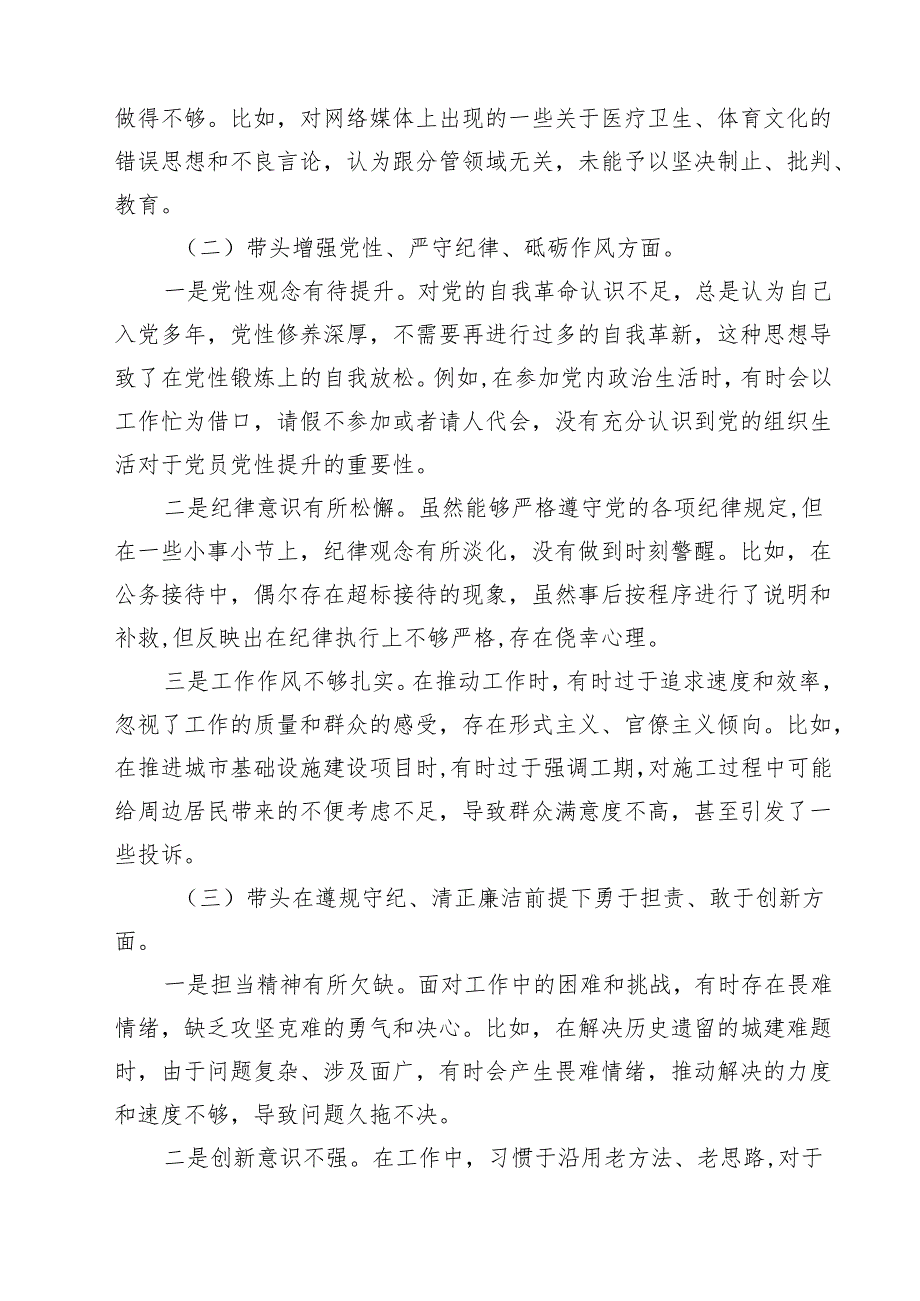 (八篇)副市长2025年民主生活会“四个带头”个人对照检查发言材料精选.docx_第2页
