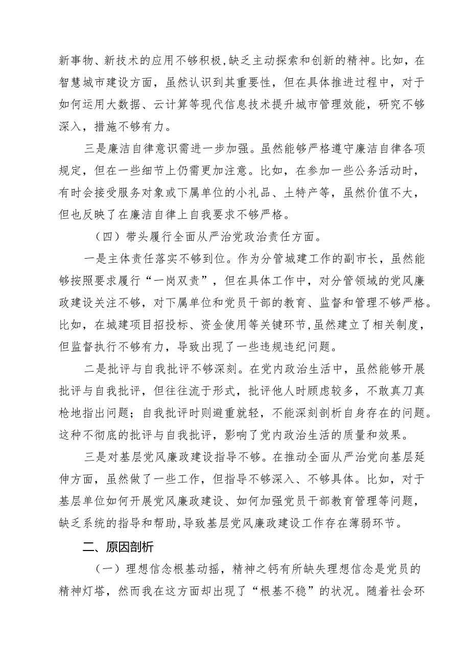 (八篇)副市长2025年民主生活会“四个带头”个人对照检查发言材料精选.docx_第3页