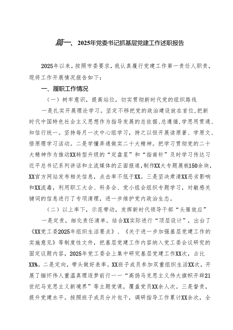 （13篇）2025年党委书记抓基层党建工作述职报告专题资料.docx_第2页