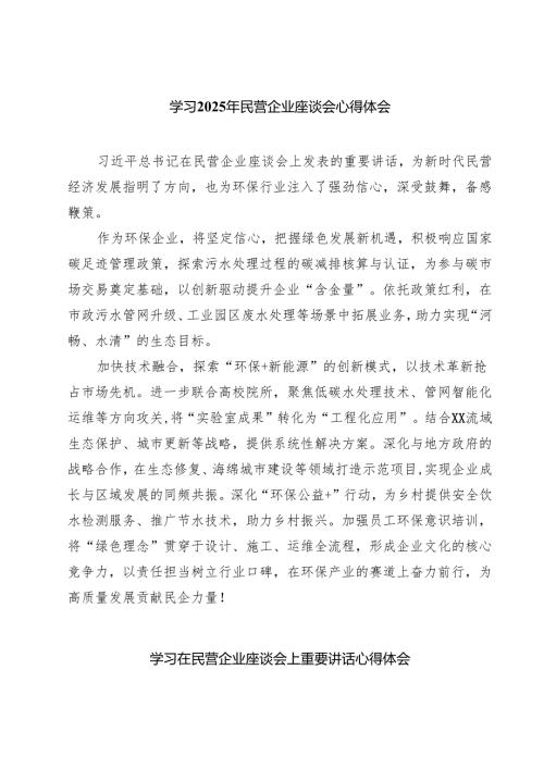 5篇 学习2025年民营企业座谈会心得体会范文精选.docx