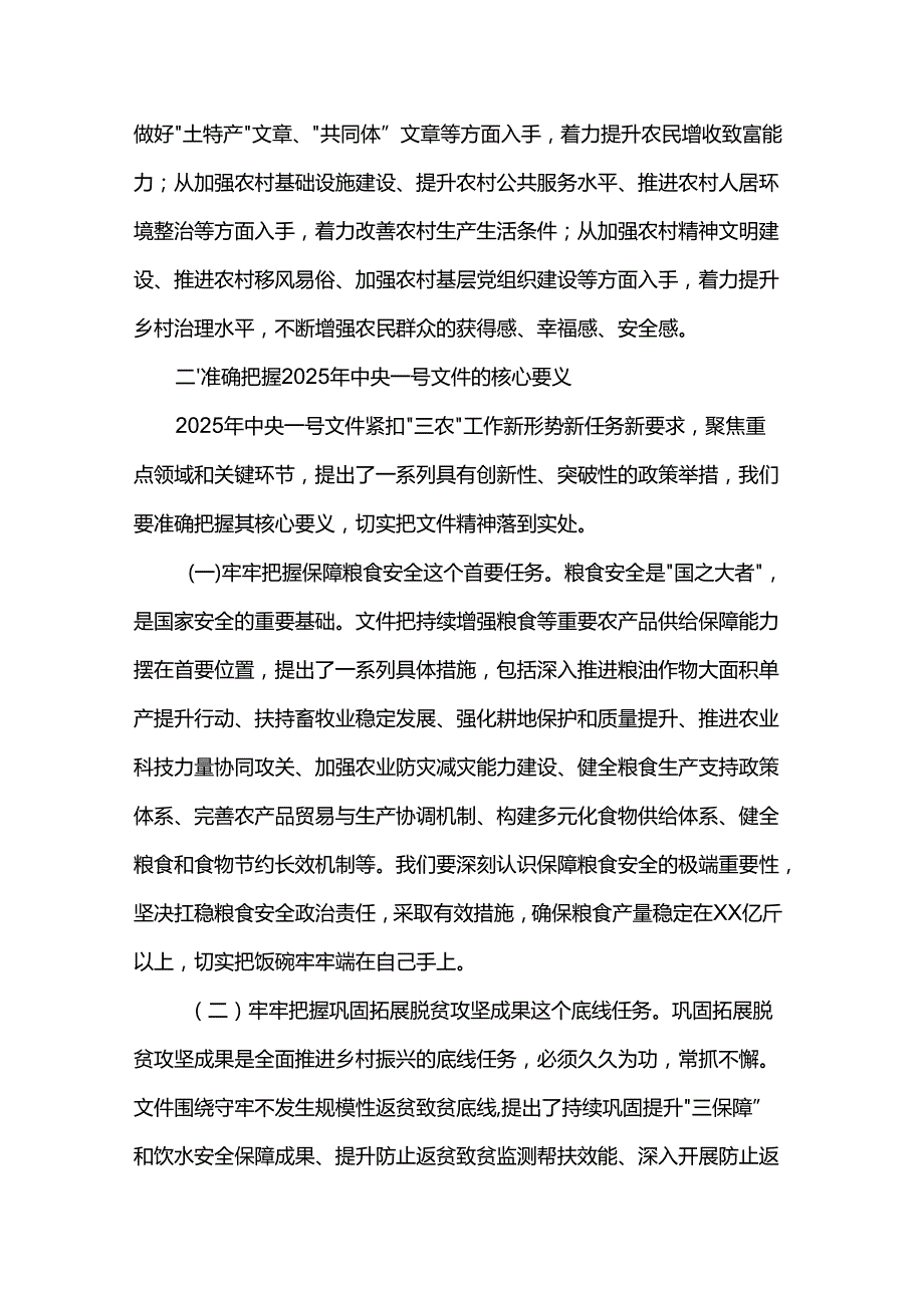 市委书记在学习2025年中央一号文件精神专题会上的研讨发言材料.docx_第3页