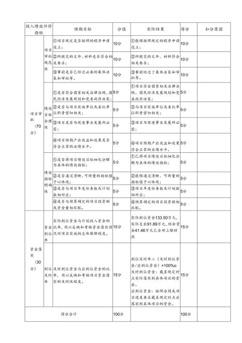 一、项目投入绩效评价指标表.docx