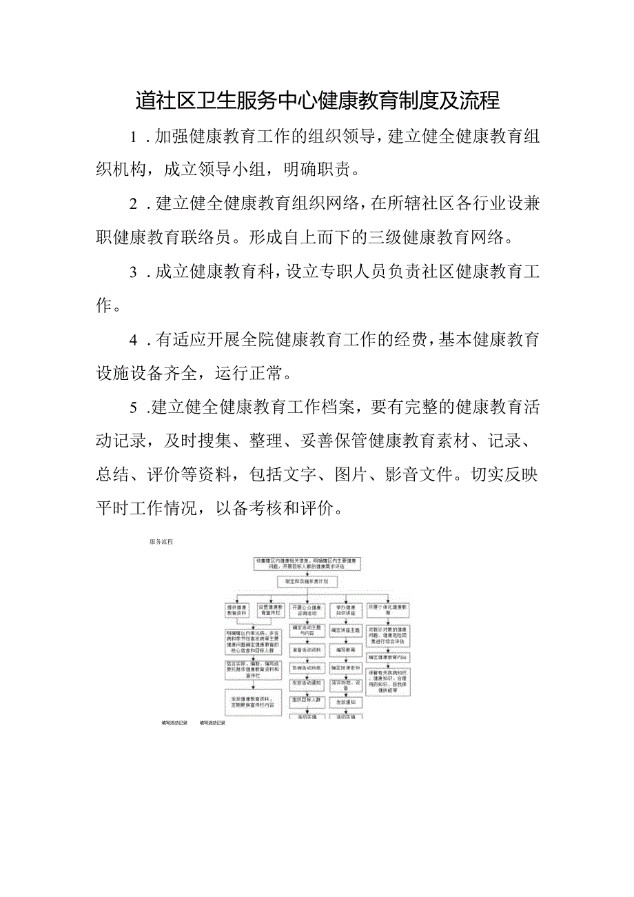 道社区卫生服务中心健康教育制度及流程.docx_第1页