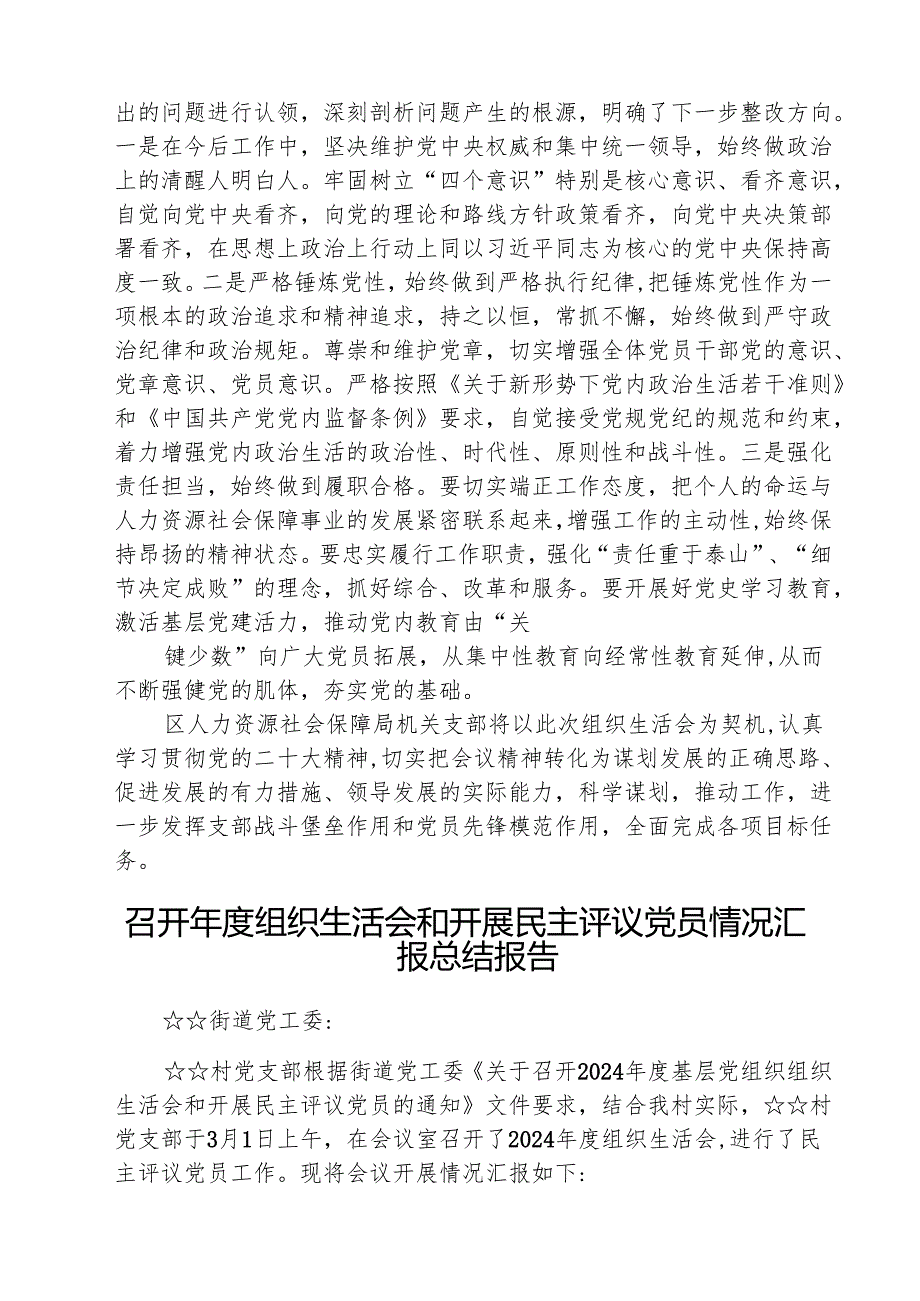 党支部20242025组织生活会召开情况总结报告 五篇精选.docx_第3页