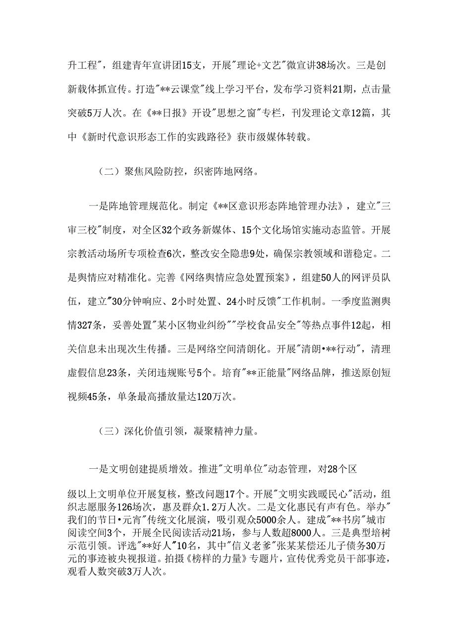 区2025年一季度意识形态工作研判分析报告.docx_第2页