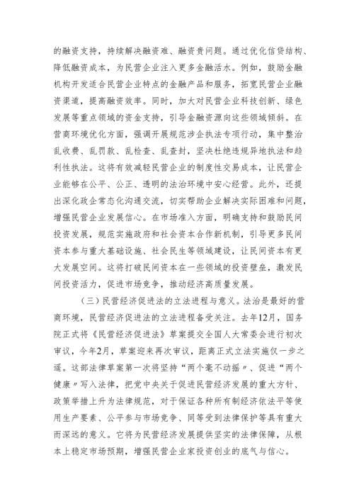 2025年两会精神改革推动民营经济高质量发展专题党课讲稿.docx