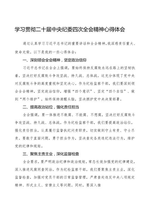 纪检监察干部学习贯彻中央纪委二十四次全会精神的心得体会研讨发言十三篇.docx