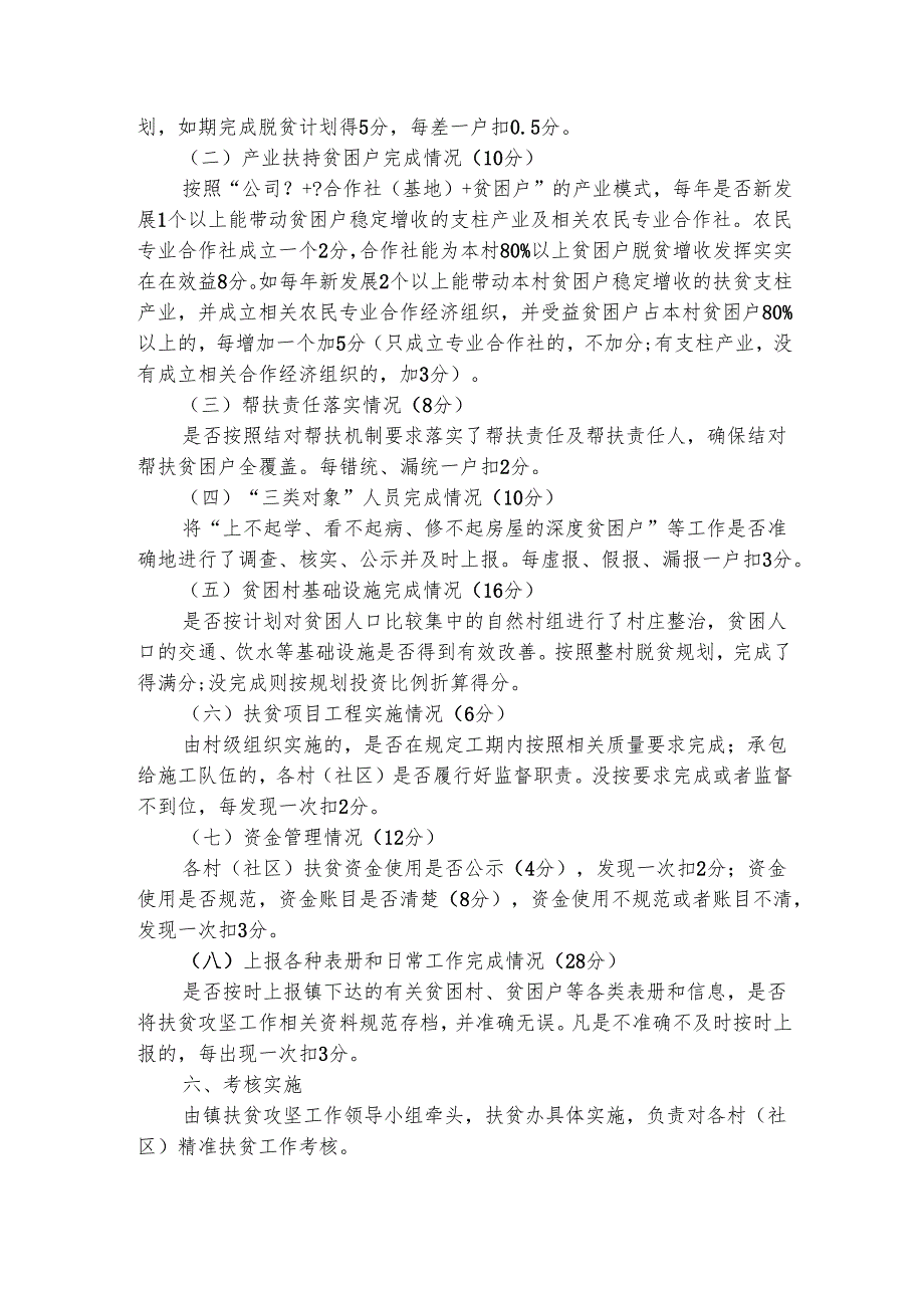 县精准扶贫考核细则（通用3篇）.docx_第2页
