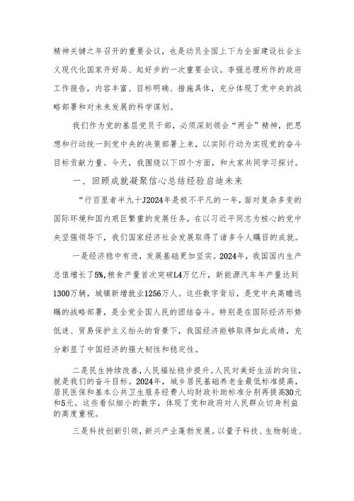 党委（党组）深入学习贯彻2025年全国“两会”精神专题党课讲稿.docx