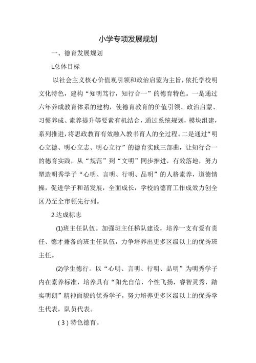 小学专项发展规划(1).docx