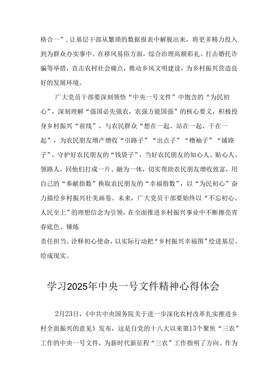 学习2025年中央一号文件精神个人心得体会 （汇编5份）.docx_第3页