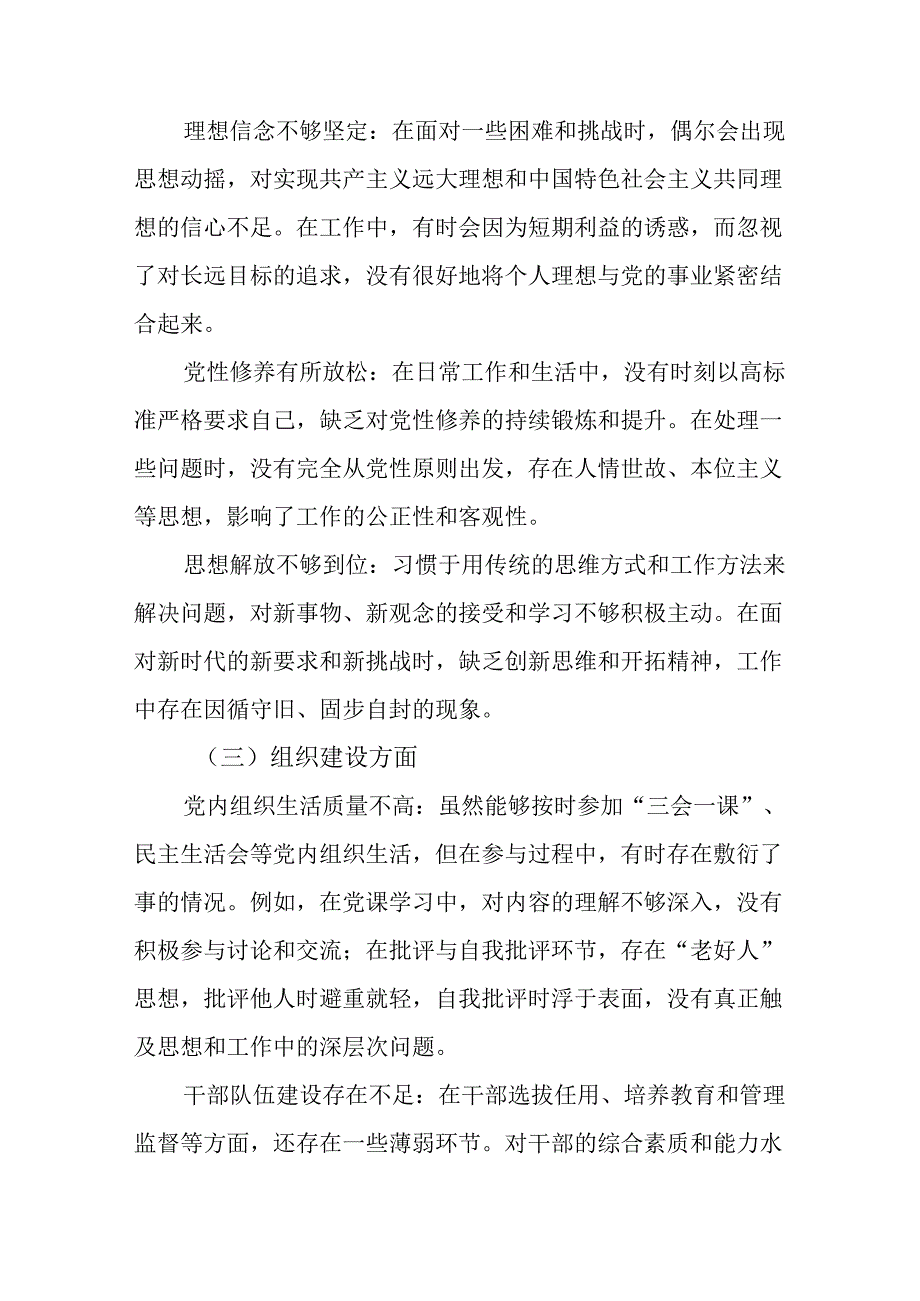 党员干部学习2024《民主生活》专题会发言工作汇报合计6份.docx_第2页
