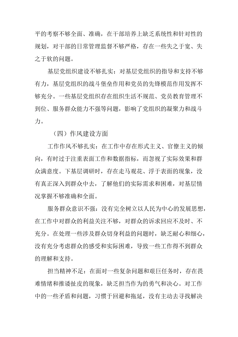 党员干部学习2024《民主生活》专题会发言工作汇报合计6份.docx_第3页