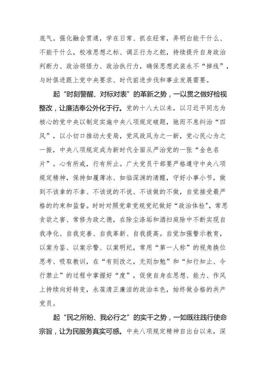 2025党员干部开展深入贯彻中央八项规定精神学习教育活动心得体会感想研讨发言6篇.docx_第3页