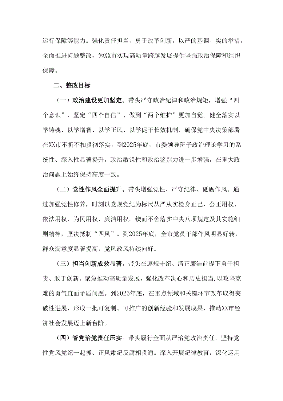 市委领导班子2025年民主生活会查摆问题整改方案与市住房和城乡建设局领导班子“四个带头”个人对照检视发言材料【含以案为鉴】2篇文.docx_第2页