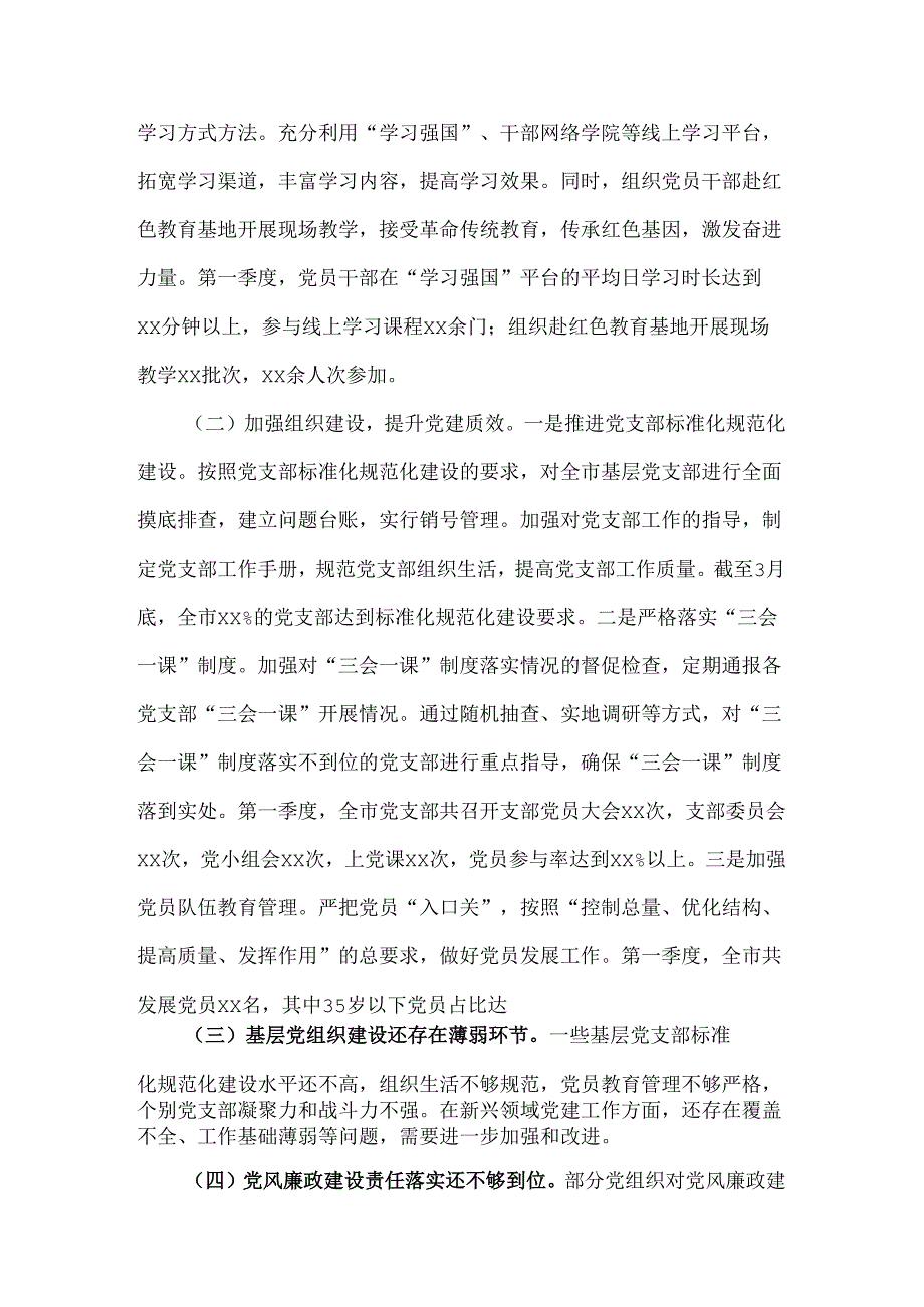 2025年市党建办第一季度工作情况2篇总结.docx_第2页