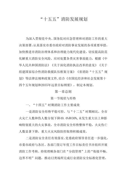 “十五五”消防发展规划(1).docx