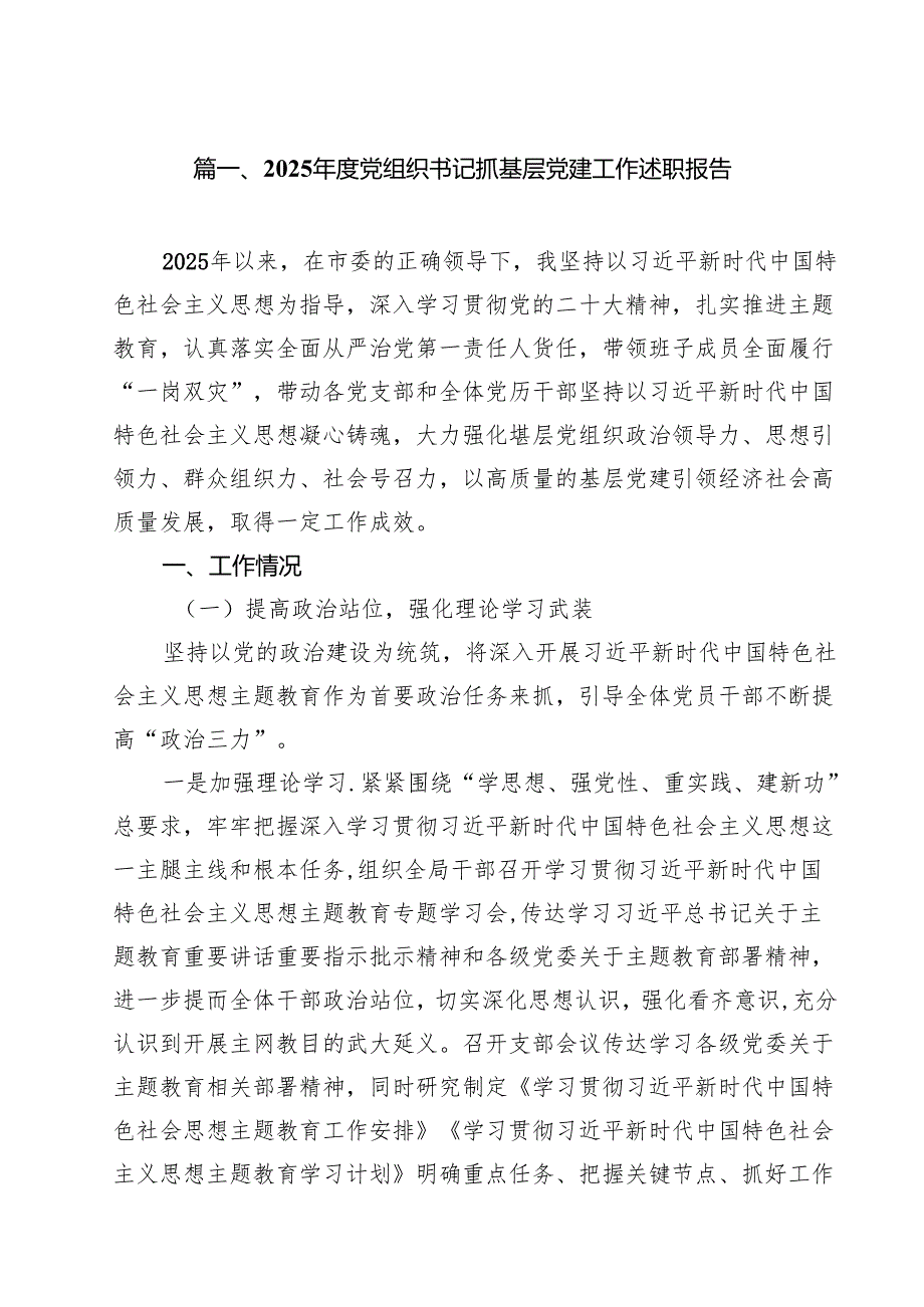 （8篇）党支部书记2025年抓党建工作述职报告.docx_第2页