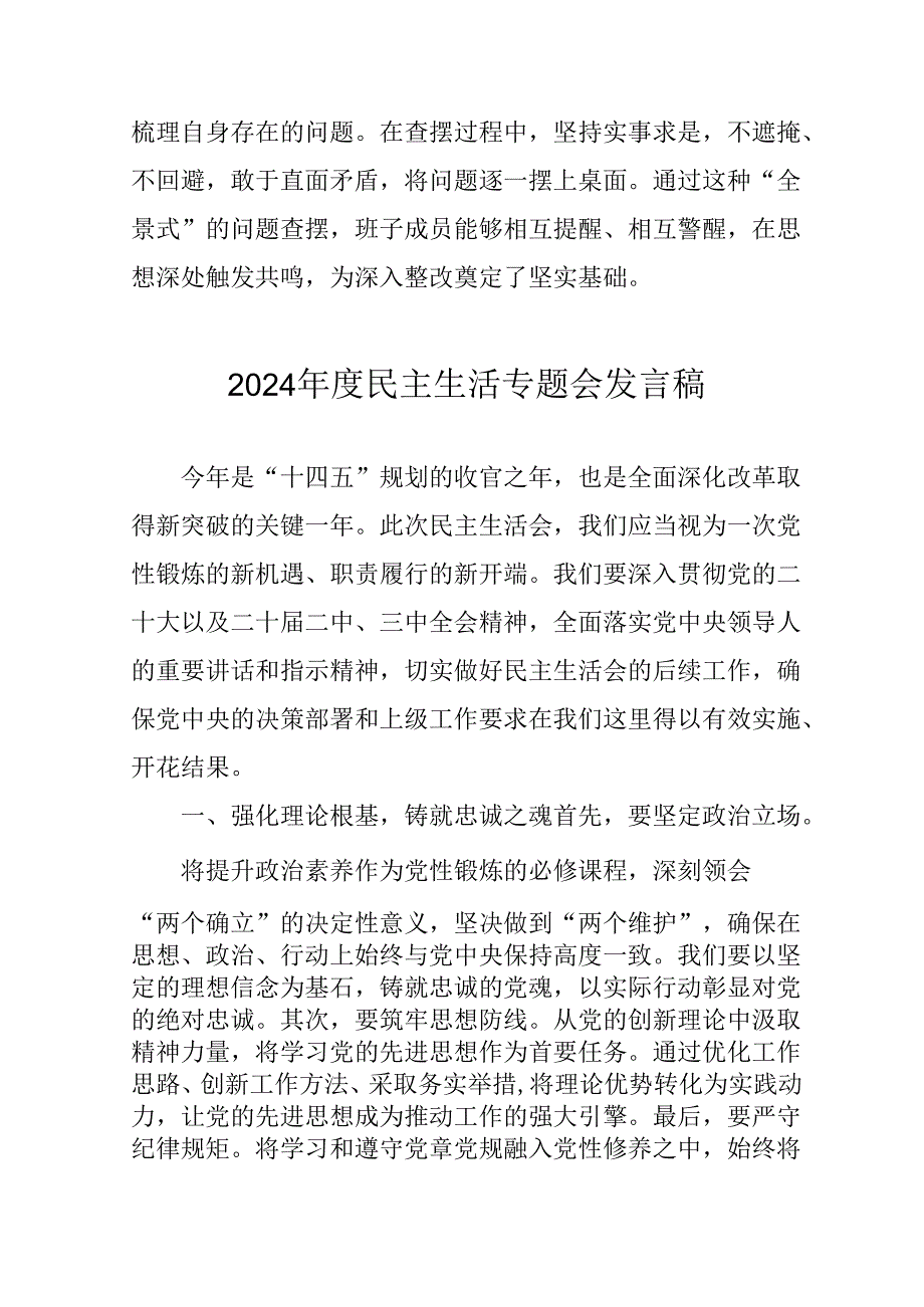 学习2024《民主生活》专题会发言稿（汇编10份）.docx_第3页