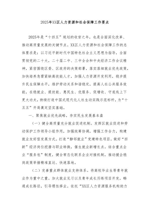 2025年区人力资源和社会保障工作要点.docx