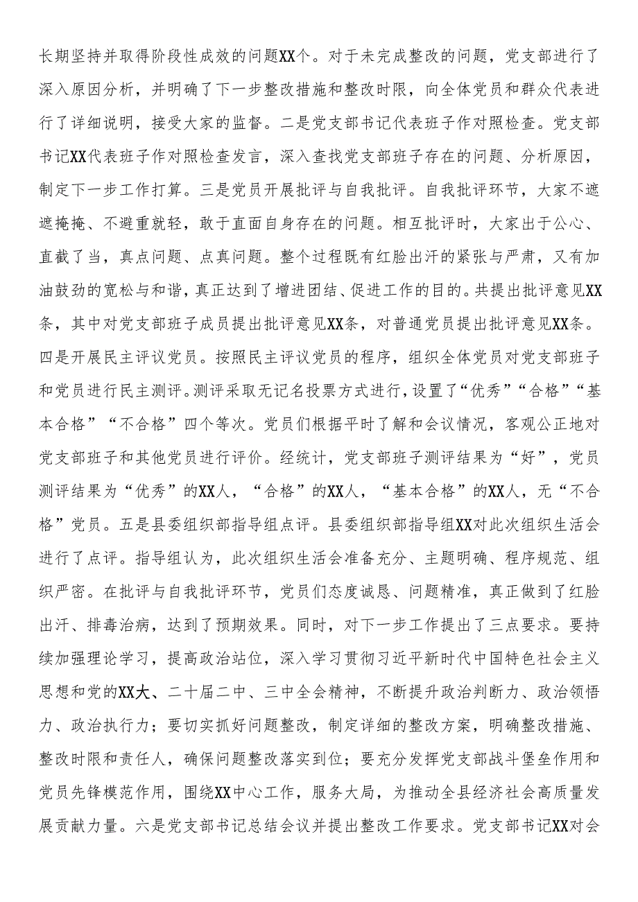 2024党支部组织生活会召开情况报告.docx_第3页
