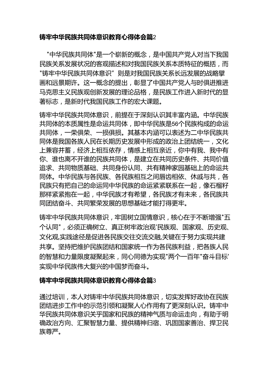 2025“铸牢中华民族共同体意识”教育心得体会精选7篇.docx_第2页
