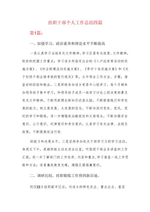 挂职干部个人工作总结四篇.docx