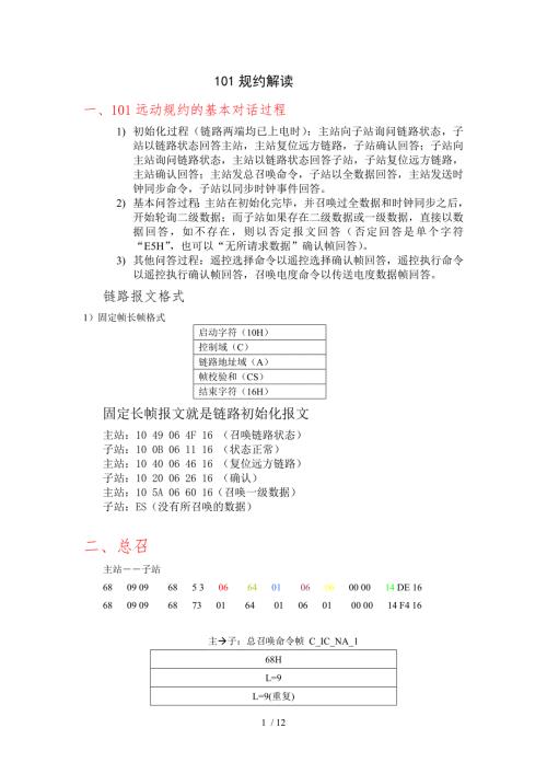 101规约报文解释参考.doc
