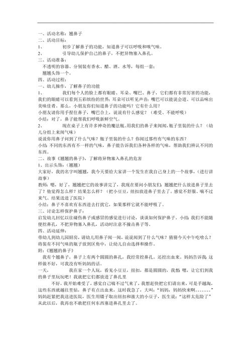中班社会《小鼻子大本领》PPT课件教案参考教案.docx