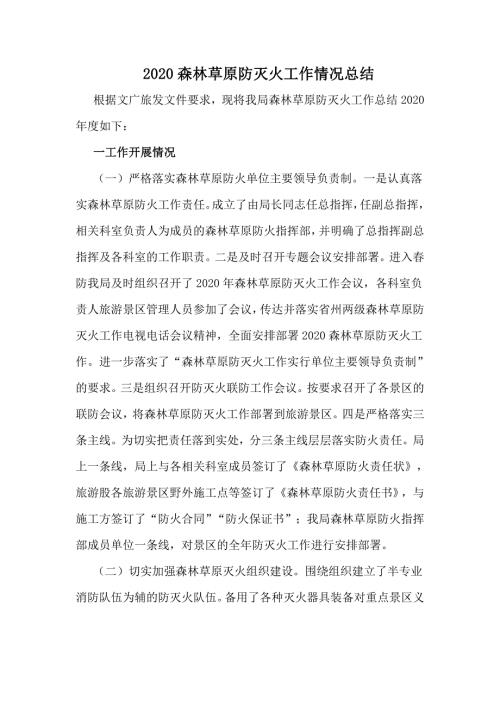 2020森林草原防灭火工作情况总结.docx