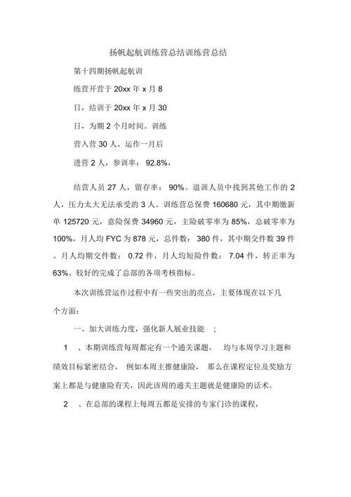 2020年扬帆起航训练营总结训练营总结.docx
