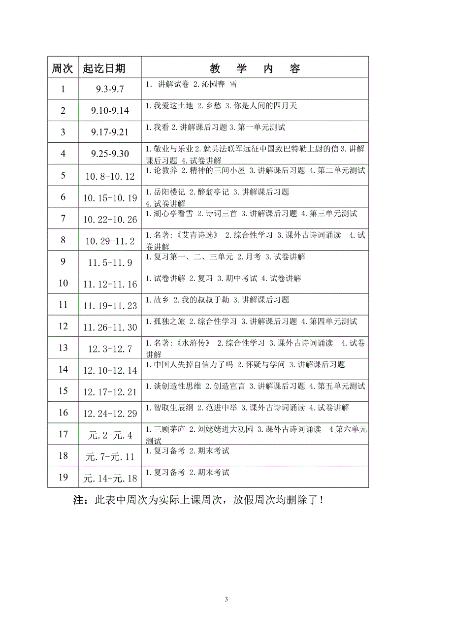 2018部编九年级语文上册教学计划.doc_第3页