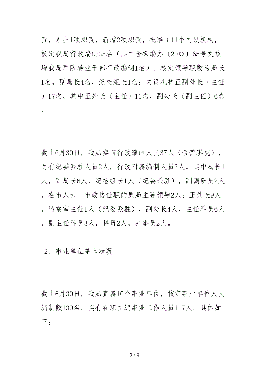2021住房保障和房产管理局机构编制核查的自查报告.docx_第2页