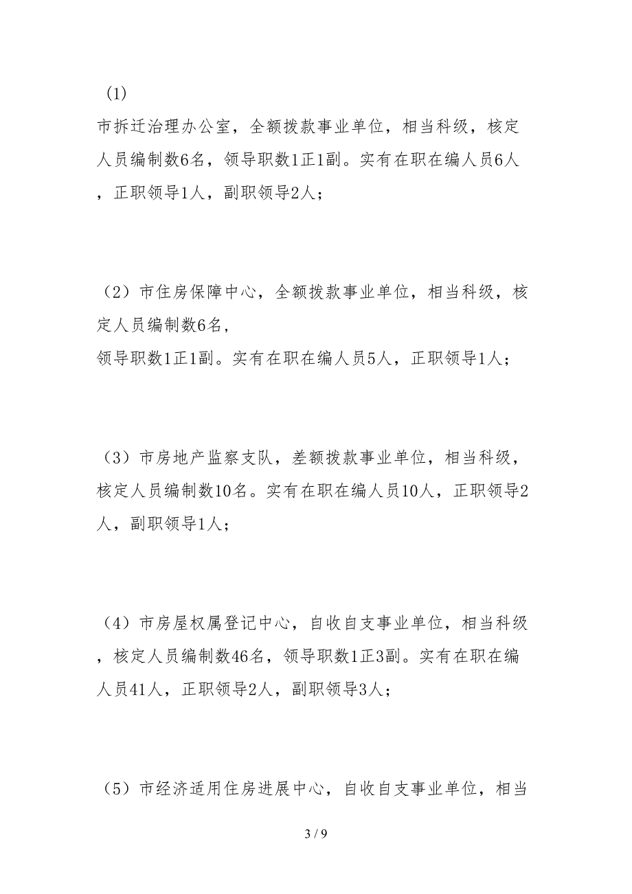 2021住房保障和房产管理局机构编制核查的自查报告.docx_第3页