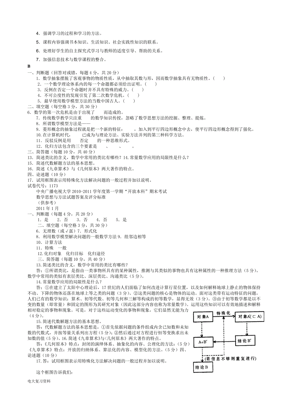 2018电大本科小学教育数学思想与方法考试汇集含答案.doc_第2页