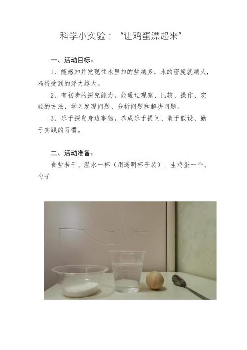 大班科学《让鸡蛋漂起来》PPT课件教案大班科学《让鸡蛋漂起来》微教案.docx