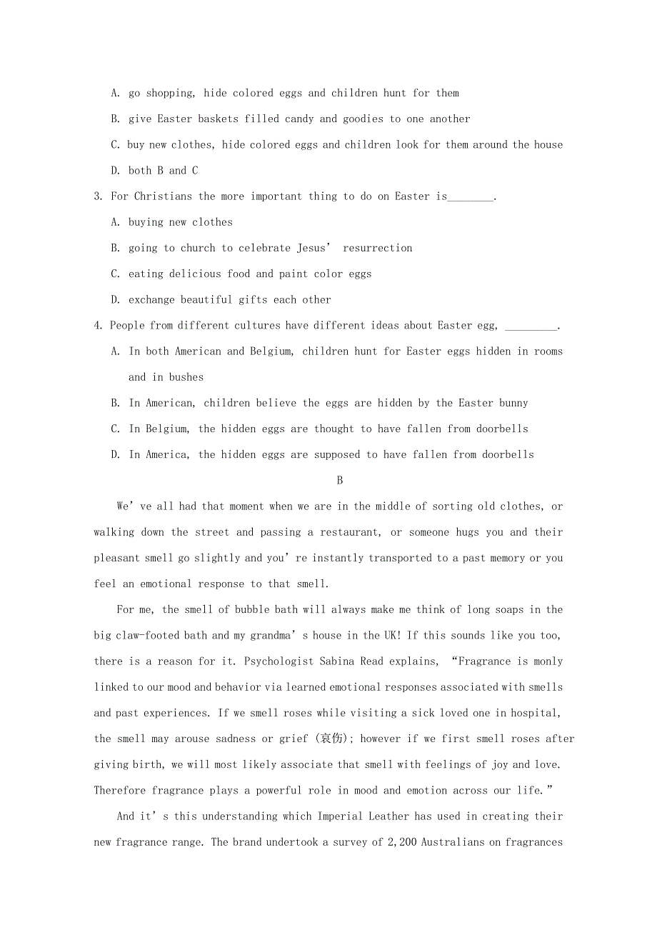 2019-2020年高二英语上学期期末考试试卷I.doc_第2页