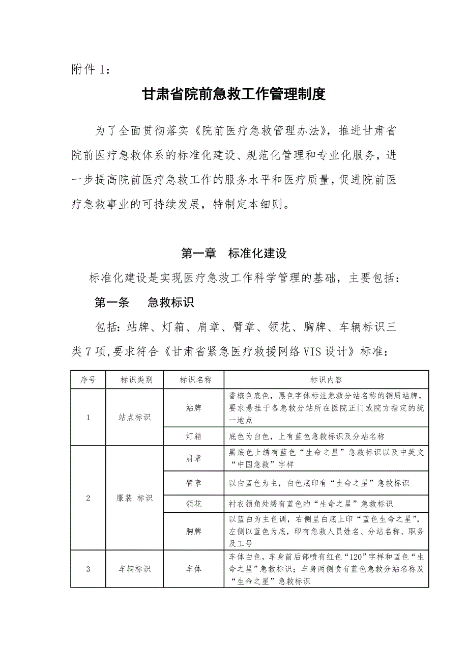 1甘肃省院前急救工作管理制度-附件1.doc_第1页