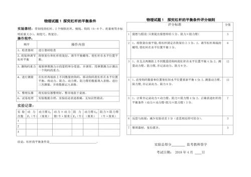2018年中考物理实验操作考试全集共15个专题.doc