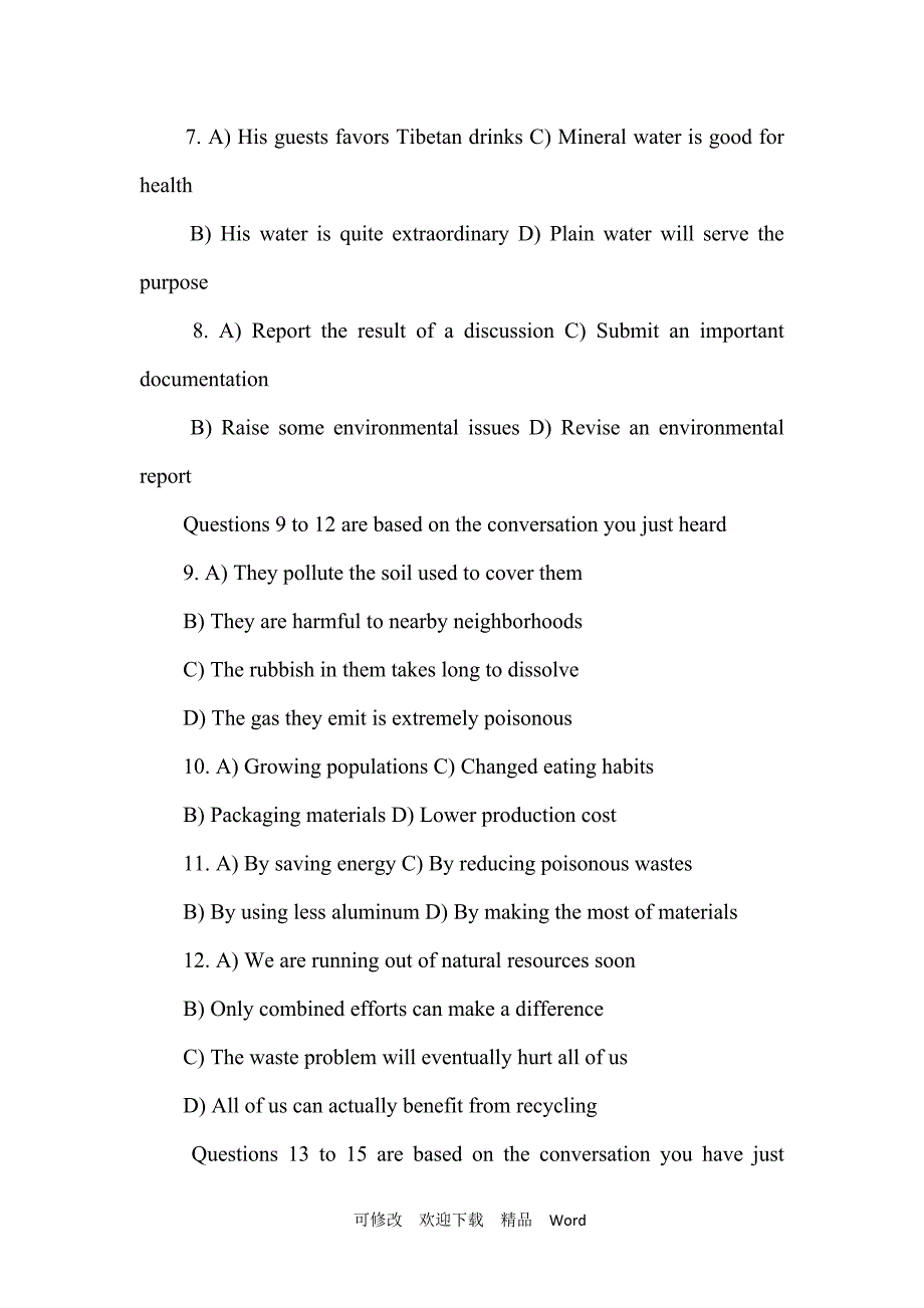 2020-2021年大学英语四级考试真题.doc_第3页