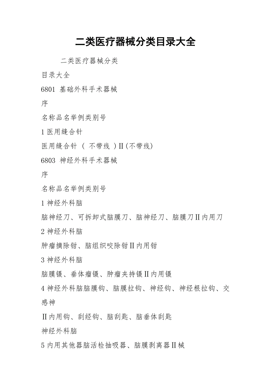 2021二类医疗器械分类目录大全.docx_第1页