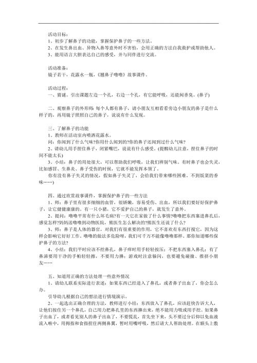 中班安全《保护鼻子》PPT课件教案参考教案.docx