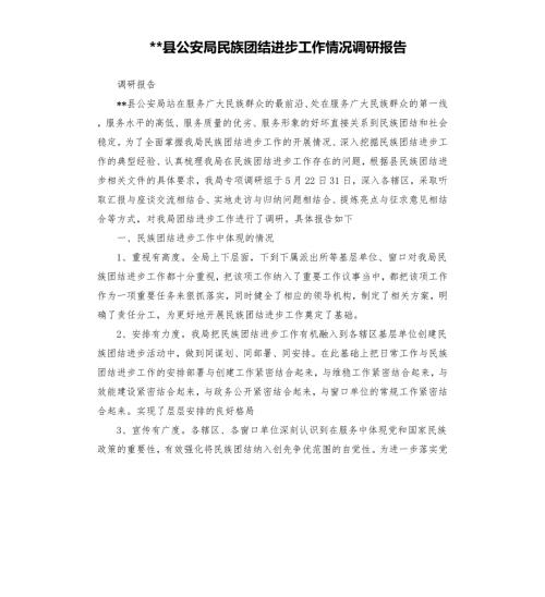 -县公安局民族团结进步工作情况调研报告.docx