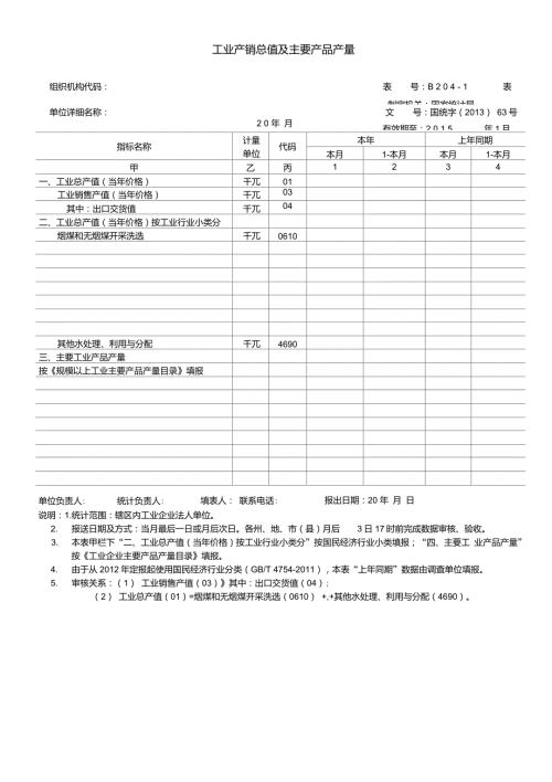 2014年工业企业产值报表模板.doc